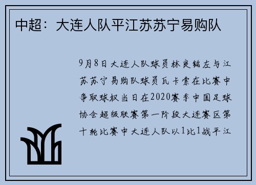 中超：大连人队平江苏苏宁易购队